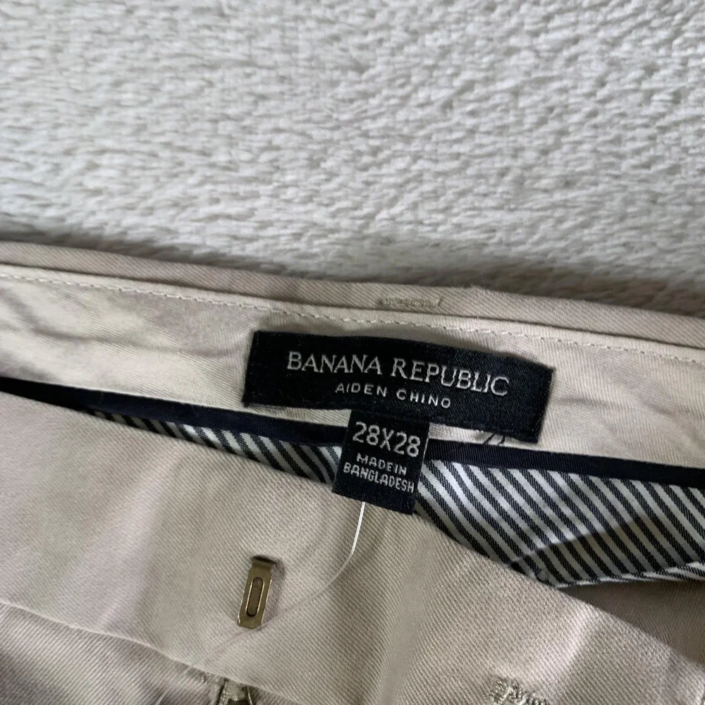 Banana Republic Pants Men 30x28(Tag 28x28) Beige Aiden Chino Slim Fit Cotton NEW